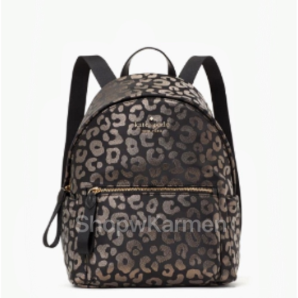 ♠️ Kate Spade Chelsea Leopard Printed Medium Backpack